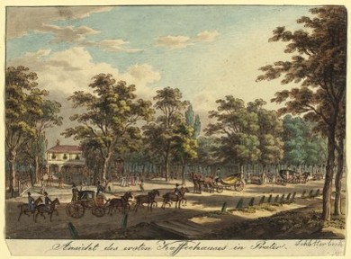 Das erste Kaffeehaus, das früher am Ort des Hockeyplatzes stand